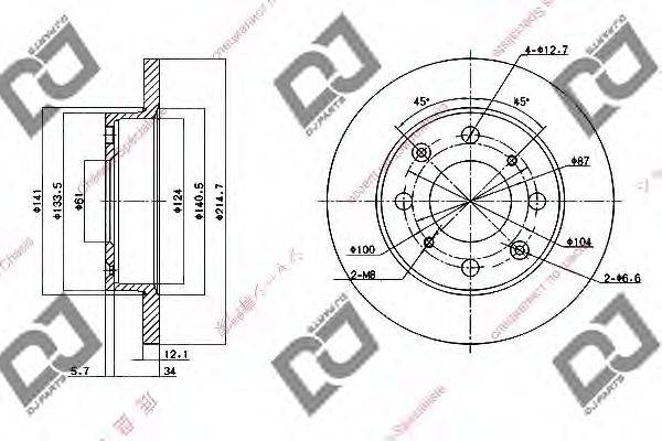 DJ PARTS BD1576 гальмівний диск