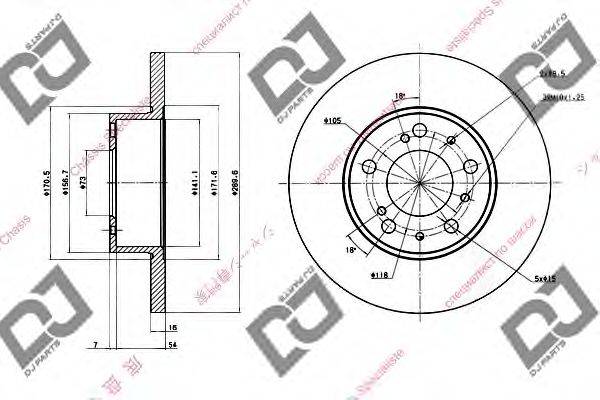 DJ PARTS BD1468 гальмівний диск