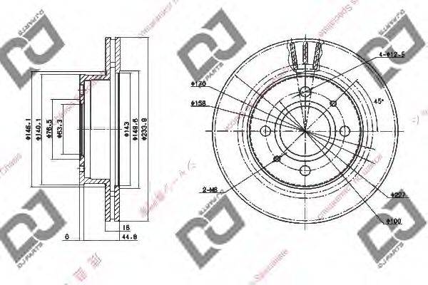 DJ PARTS BD1355 гальмівний диск