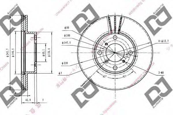 DJ PARTS BD1412 гальмівний диск