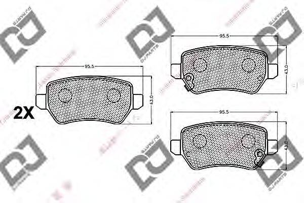 DJ PARTS BP2279 Комплект гальмівних колодок, дискове гальмо