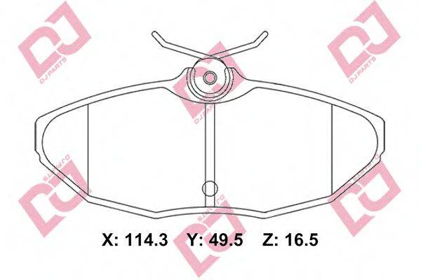 DJ PARTS BP2308 Комплект гальмівних колодок, дискове гальмо