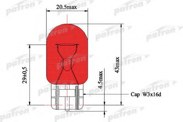 PATRON PLWY21W Лампа розжарювання, ліхтар покажчика повороту; Лампа розжарювання, ліхтар покажчика повороту