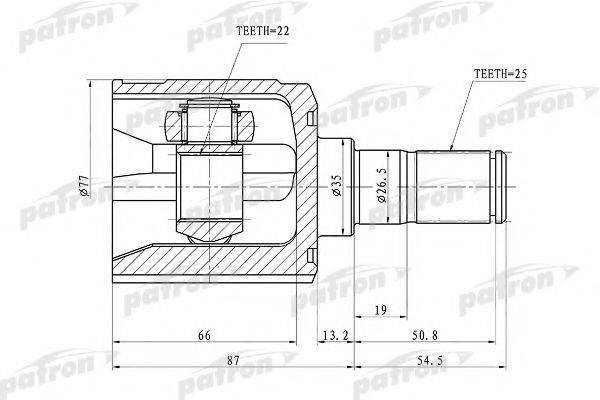 PATRON PCV1010 Шарнірний комплект, приводний вал