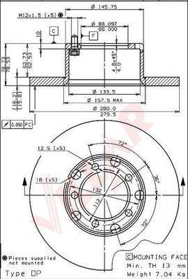 VILLAR 6281204 гальмівний диск