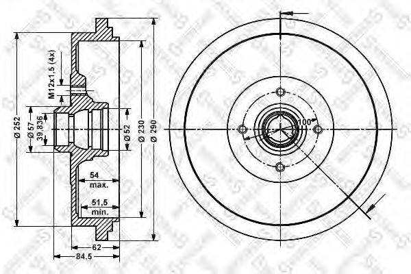 STELLOX 60254719SX Гальмівний барабан