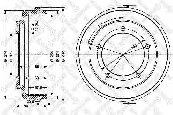 STELLOX 60262508SX Гальмівний барабан