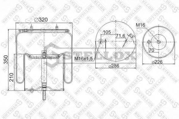 STELLOX 9049131SX Кожух пневматичної ресори