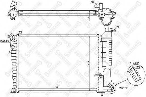 STELLOX 1025641SX Радіатор, охолодження двигуна