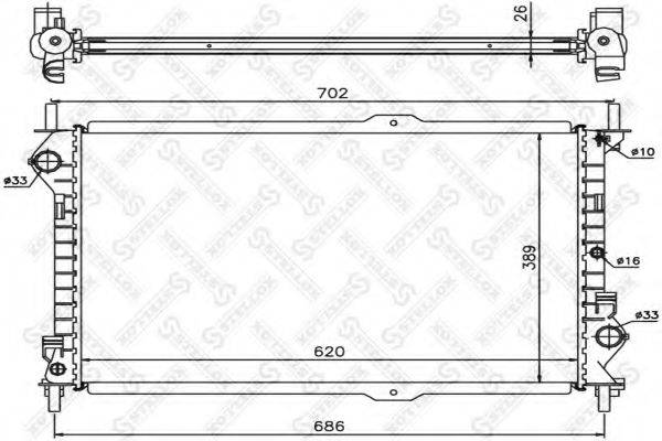 STELLOX 1025810SX Радіатор, охолодження двигуна