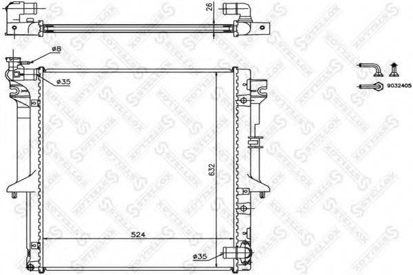 STELLOX 1025972SX Радіатор, охолодження двигуна