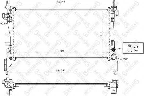 STELLOX 1026116SX Радіатор, охолодження двигуна