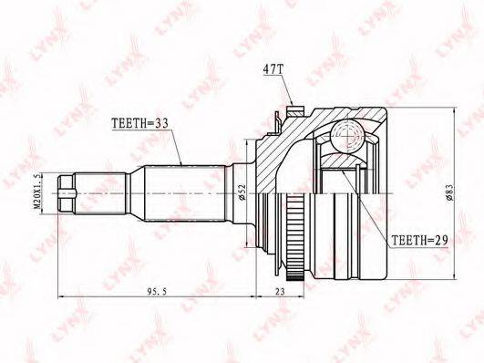 LYNXAUTO CO1805A Шарнірний комплект, приводний вал