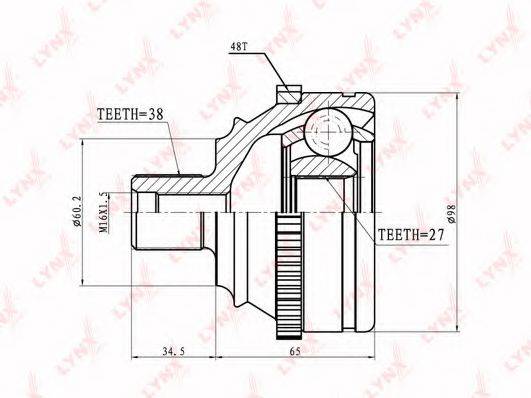 LYNXAUTO CO8005A Шарнірний комплект, приводний вал
