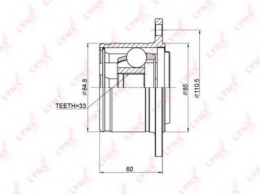 LYNXAUTO CI3711 Шарнірний комплект, приводний вал