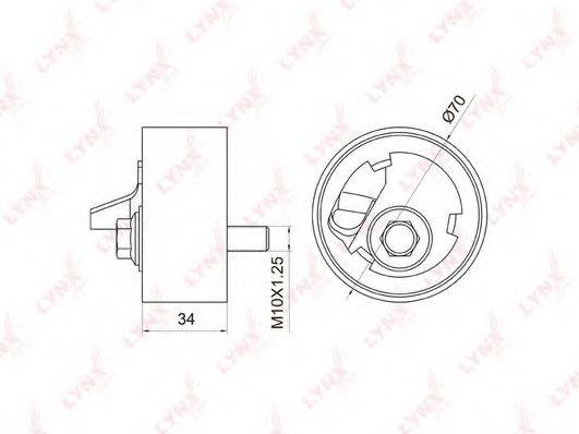 LYNXAUTO PB1056 Натяжний ролик, ремінь ГРМ