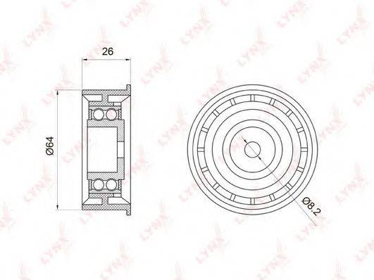 LYNXAUTO PB3022 Паразитний / Ведучий ролик, зубчастий ремінь