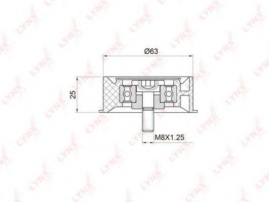 LYNXAUTO PB3024 Паразитний / Ведучий ролик, зубчастий ремінь