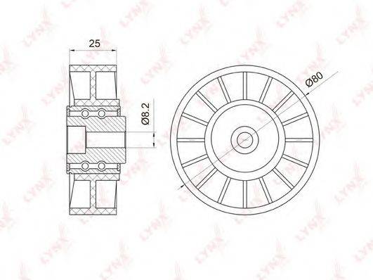 LYNXAUTO PB5008 Натяжний ролик, полікліновий ремінь