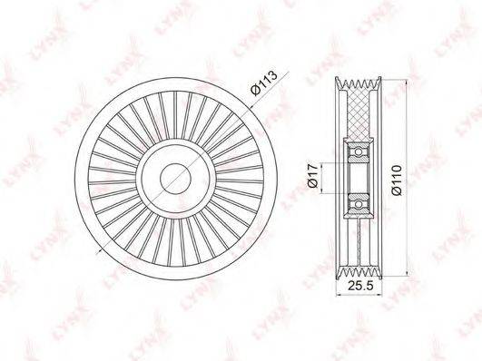 LYNXAUTO PB7008 Паразитний / провідний ролик, полікліновий ремінь