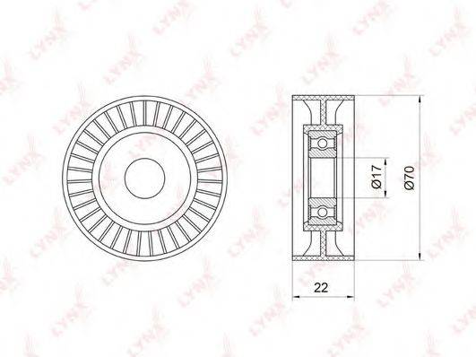 LYNXAUTO PB7015 Паразитний / провідний ролик, полікліновий ремінь