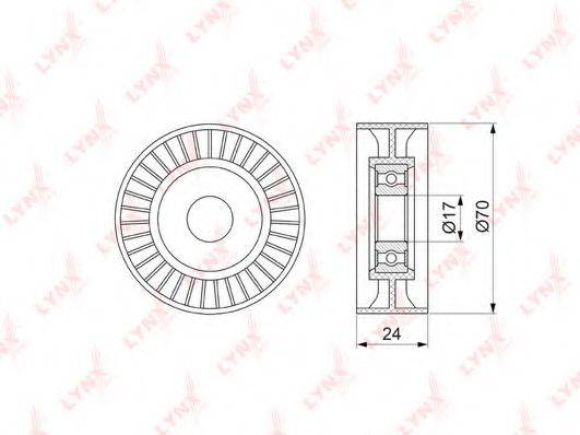 LYNXAUTO PB5129 Натяжний ролик, полікліновий ремінь
