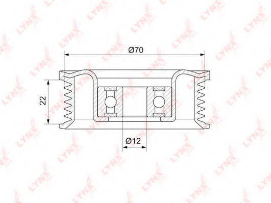 LYNXAUTO PB7134 Паразитний / провідний ролик, полікліновий ремінь