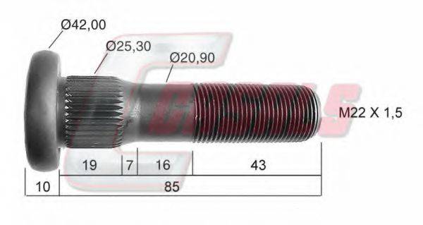 CASALS 21125 Болт кріплення колеса