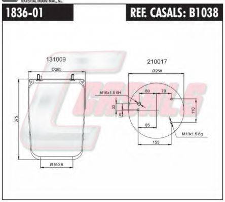 CASALS B1038 Кожух пневматичної ресори