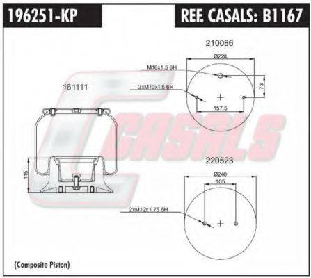 CASALS B1167 Кожух пневматичної ресори