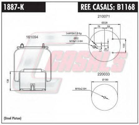 CASALS B1168 Кожух пневматичної ресори