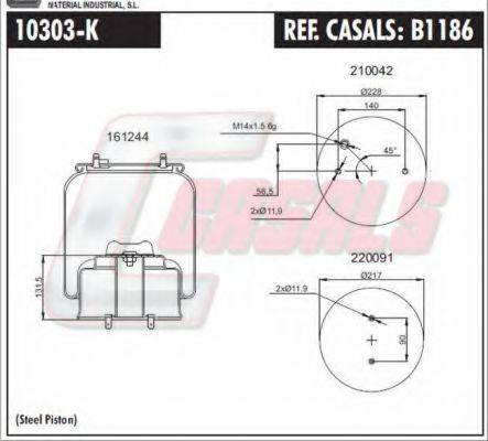 CASALS B1186 Кожух пневматичної ресори