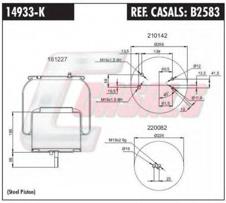 CASALS B2583 Кожух пневматичної ресори