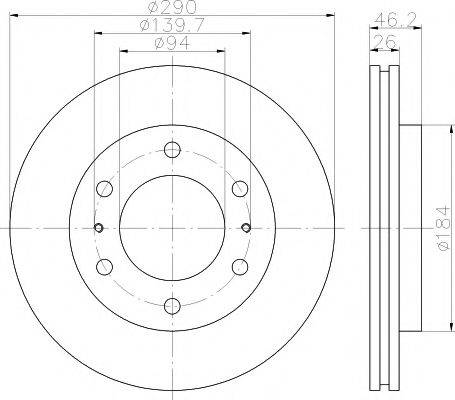 HELLA PAGID 8DD355110671 гальмівний диск