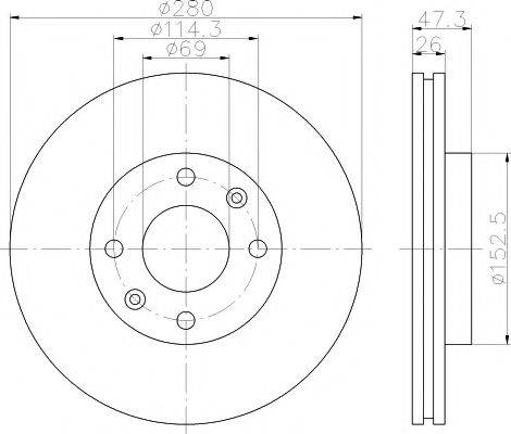 HELLA PAGID 8DD355111771 гальмівний диск