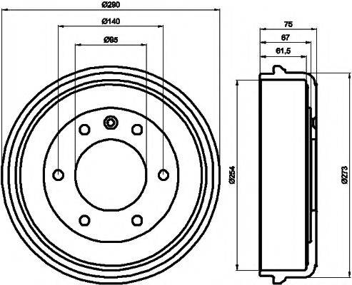 HELLA PAGID 8DT355300041 Гальмівний барабан