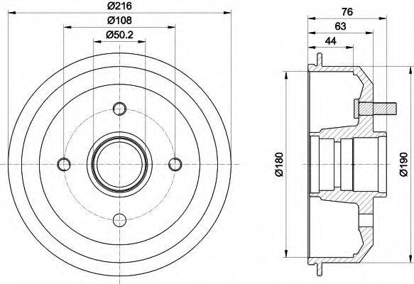 HELLA PAGID 8DT355300161 Гальмівний барабан