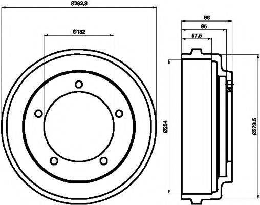 HELLA PAGID 8DT355300201 Гальмівний барабан