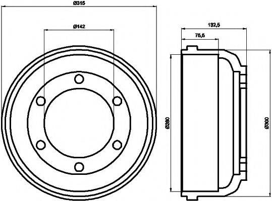 HELLA PAGID 8DT355300211 Гальмівний барабан