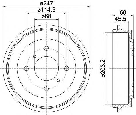 HELLA PAGID 8DT355300311 Гальмівний барабан