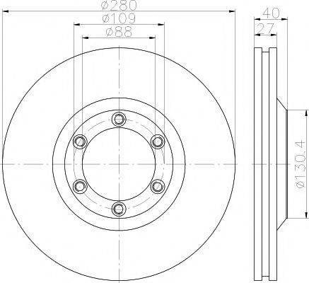 HELLA PAGID 8DD355115231 гальмівний диск