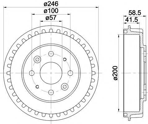 HELLA PAGID 8DT355300781 Гальмівний барабан