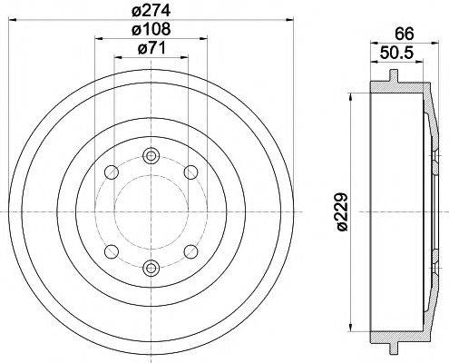 HELLA PAGID 8DT355301231 Гальмівний барабан