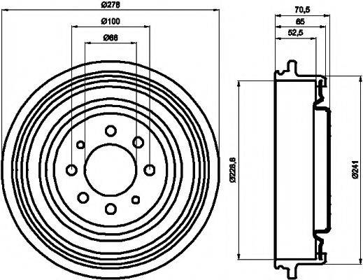 HELLA PAGID 8DT355301271 Гальмівний барабан