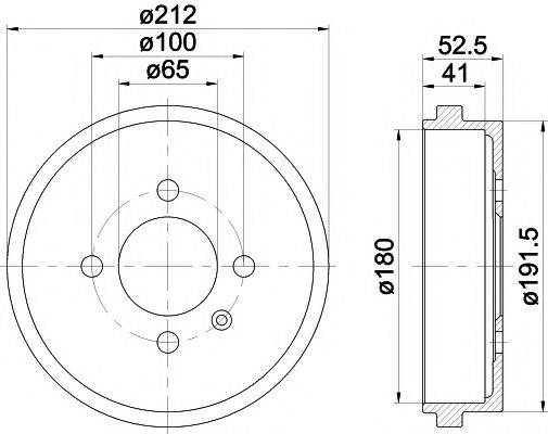 HELLA PAGID 8DT355301561 Гальмівний барабан