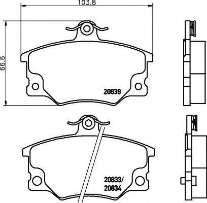 HELLA PAGID 8DB355005961 Комплект гальмівних колодок, дискове гальмо