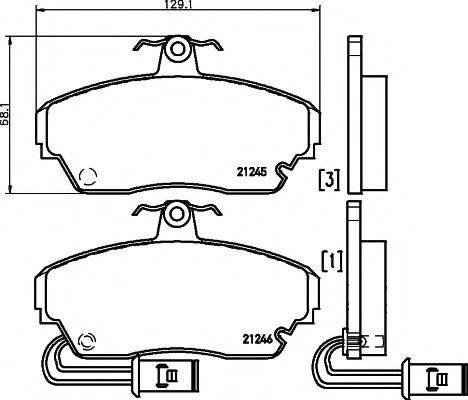 HELLA PAGID 8DB355006291 Комплект гальмівних колодок, дискове гальмо