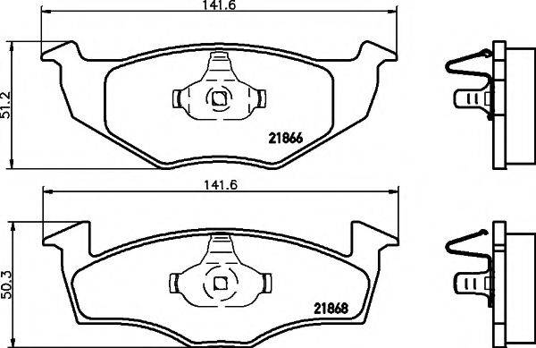 HELLA PAGID 8DB355007911 Комплект гальмівних колодок, дискове гальмо