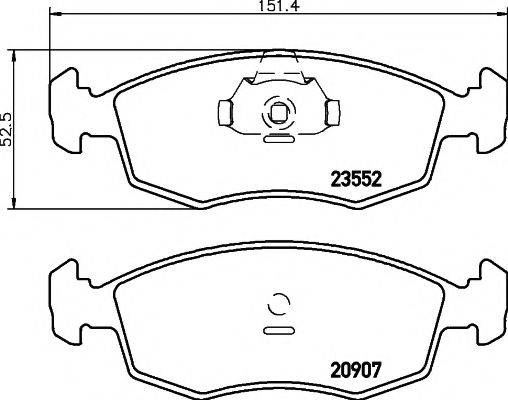 HELLA PAGID 8DB355009131 Комплект гальмівних колодок, дискове гальмо