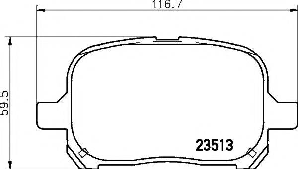 HELLA PAGID 8DB355009351 Комплект гальмівних колодок, дискове гальмо